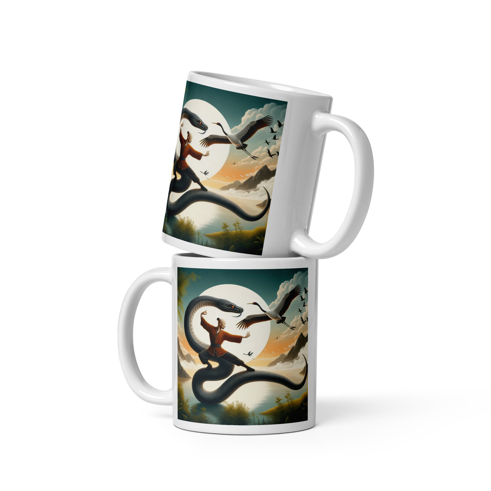 Tai Chi White Glossy Mug