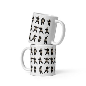 Tai Chi Panda White glossy mug